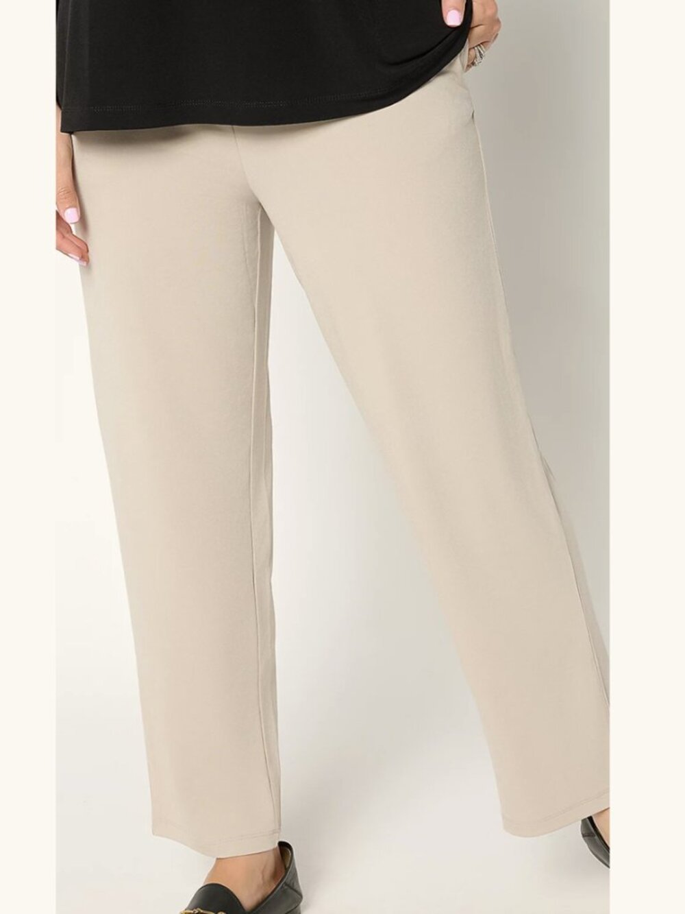 Susan Graver Liquid Knit Straight Leg Ankle Pants  16550